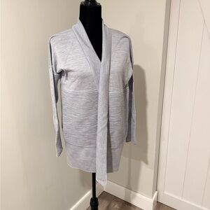 lululemon athletica Light Heather Gray Ribbed Open-Front Cardigan